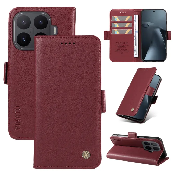 Housse Xiaomi 17T Pro Effet Cuir YIKATU Porte-Cartes