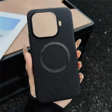 Coque Xiaomi 17T Effet Cuir Grainé Magnétique