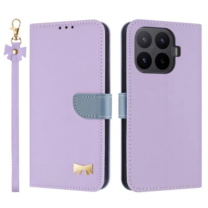 Housse Xiaomi 17T Noeud Doré avec Bandoulière