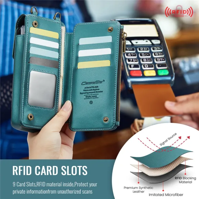 Sac Bandoulière Téléphone RFID 8 Cartes Poche Zippée