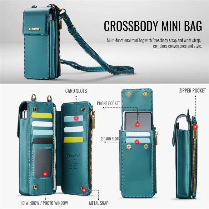 Sac Bandoulière Téléphone RFID 8 Cartes Poche Zippée