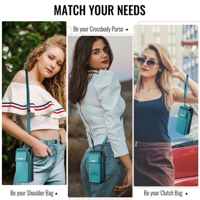 Sac Bandoulière Téléphone RFID 8 Cartes Poche Zippée