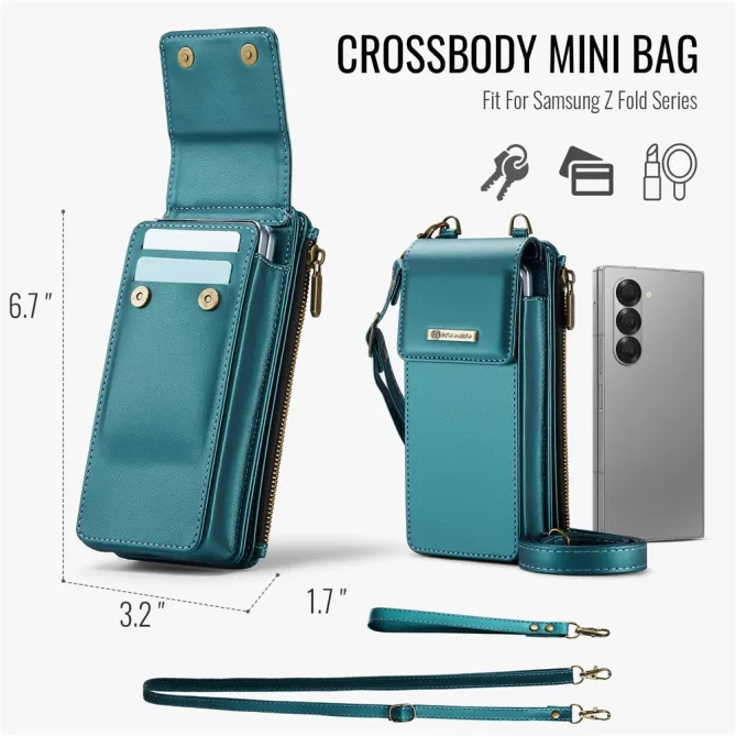 Sac Bandoulière Téléphone RFID 8 Cartes Poche Zippée