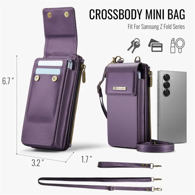 Sac Bandoulière Téléphone RFID 8 Cartes Poche Zippée