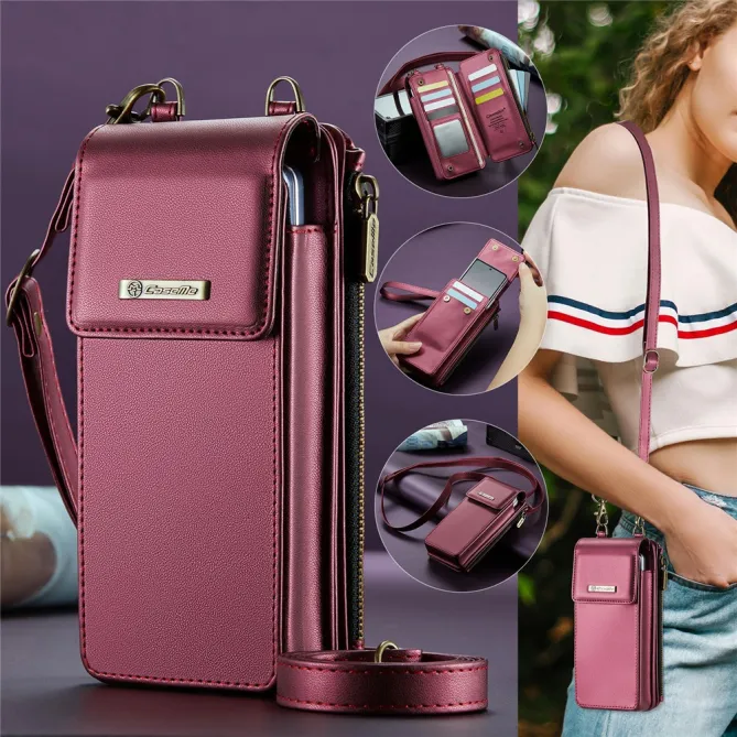 Sac Bandoulière Téléphone RFID 8 Cartes Poche Zippée