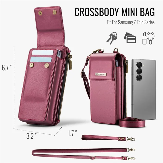 Sac Bandoulière Téléphone RFID 8 Cartes Poche Zippée