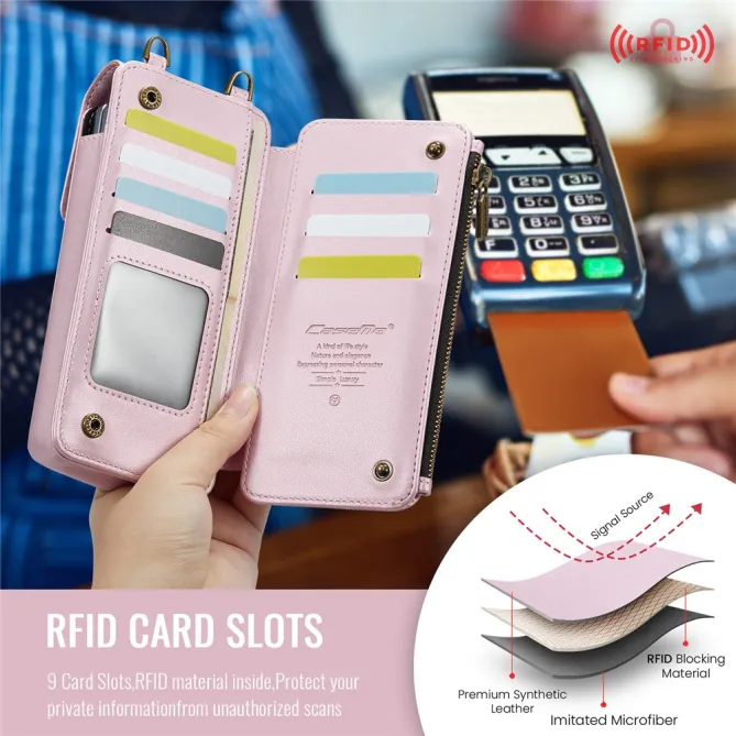 Sac Bandoulière Téléphone RFID 8 Cartes Poche Zippée