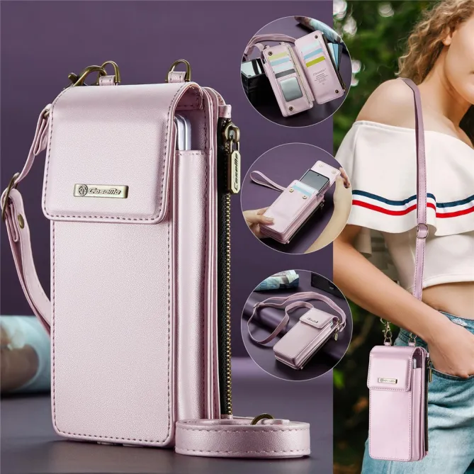 Sac Bandoulière Téléphone RFID 8 Cartes Poche Zippée