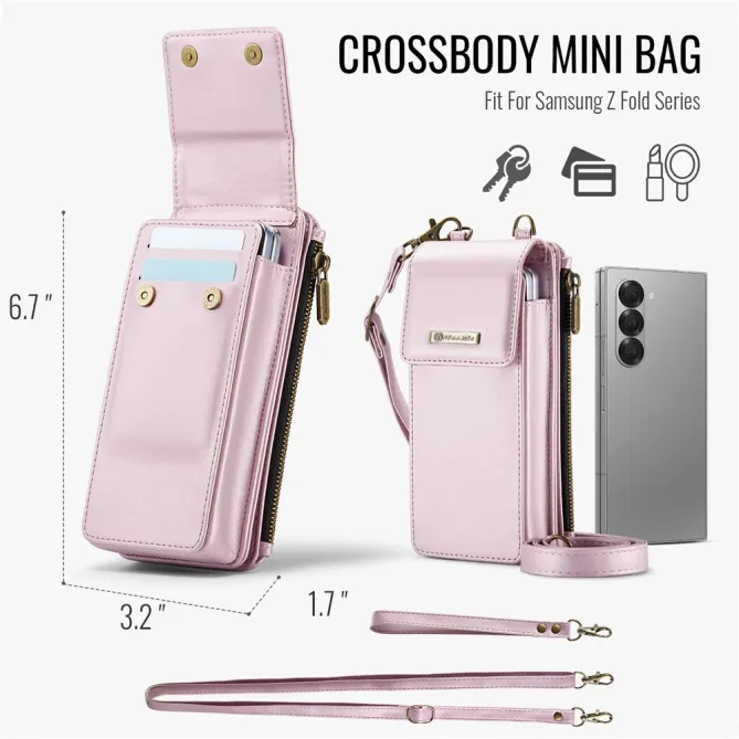 Sac Bandoulière Téléphone RFID 8 Cartes Poche Zippée