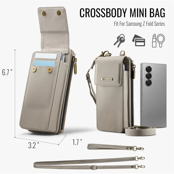 Sac Bandoulière Téléphone RFID 8 Cartes Poche Zippée
