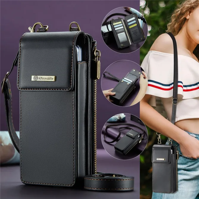 Sac Bandoulière Téléphone RFID 8 Cartes Poche Zippée