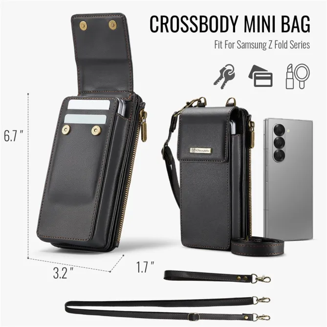 Sac Bandoulière Téléphone RFID 8 Cartes Poche Zippée
