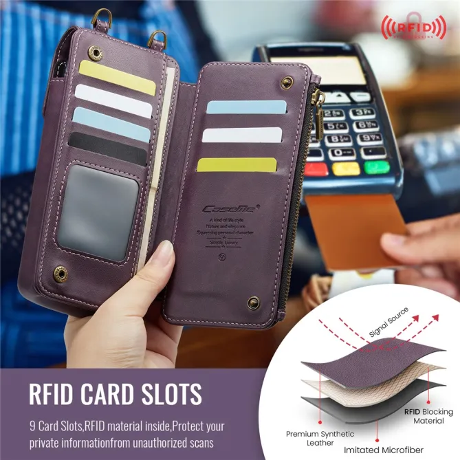 Sac Bandoulière Téléphone Finition Mate Portefeuille RFID