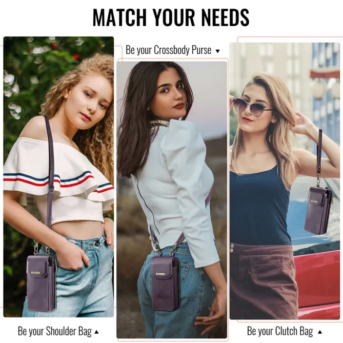 Sac Bandoulière Téléphone Finition Mate Portefeuille RFID