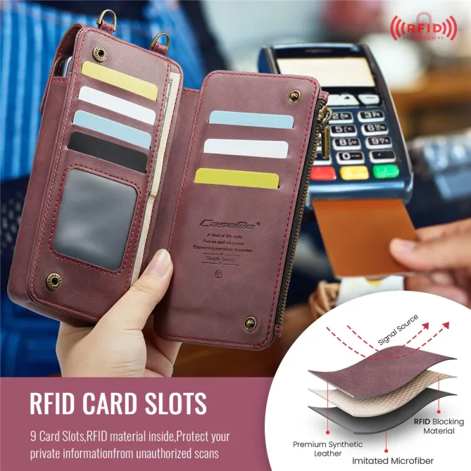 Sac Bandoulière Téléphone Finition Mate Portefeuille RFID
