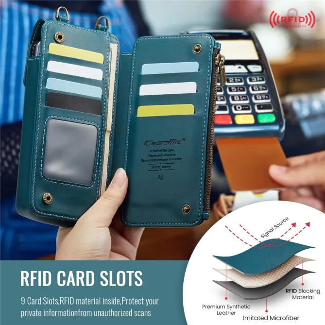 Sac Bandoulière Téléphone Finition Mate Portefeuille RFID