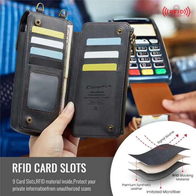 Sac Bandoulière Téléphone Finition Mate Portefeuille RFID