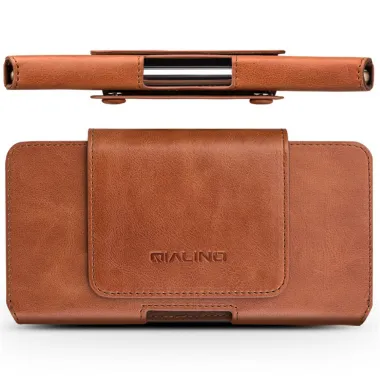 Étui Ceinture Qialino Cuir Véritable Téléphones 6,9 Pouces