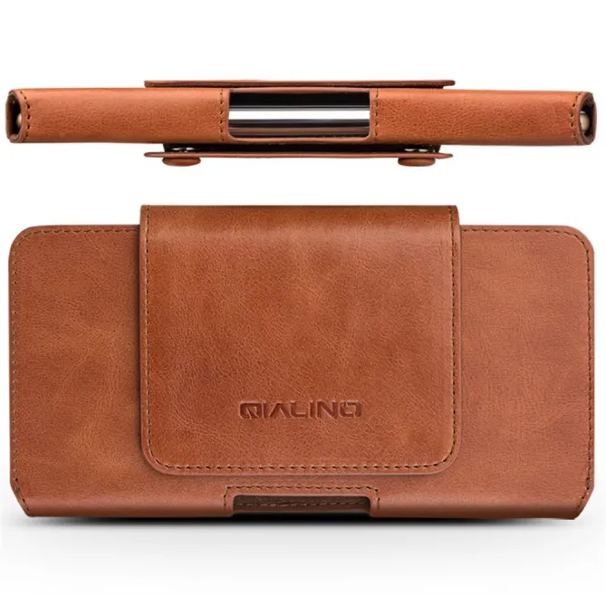 Étui Ceinture Qialino Cuir Véritable Téléphones 6,9 Pouces