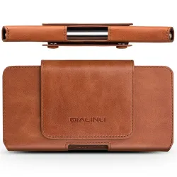 Étui Ceinture Qialino Cuir Véritable Téléphones 6,9 Pouces