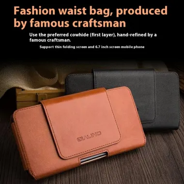 Étui Ceinture Qialino Cuir Véritable Téléphones 6,9 Pouces