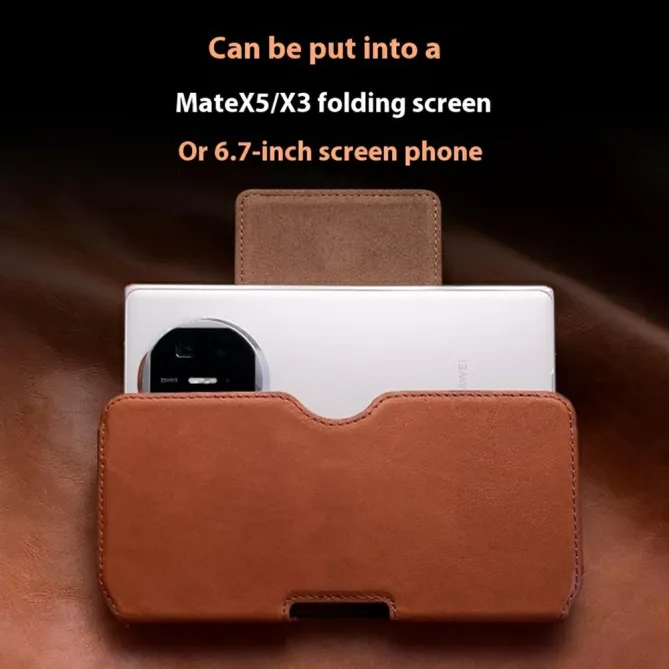 Étui Ceinture Qialino Cuir Véritable Téléphones 6,9 Pouces
