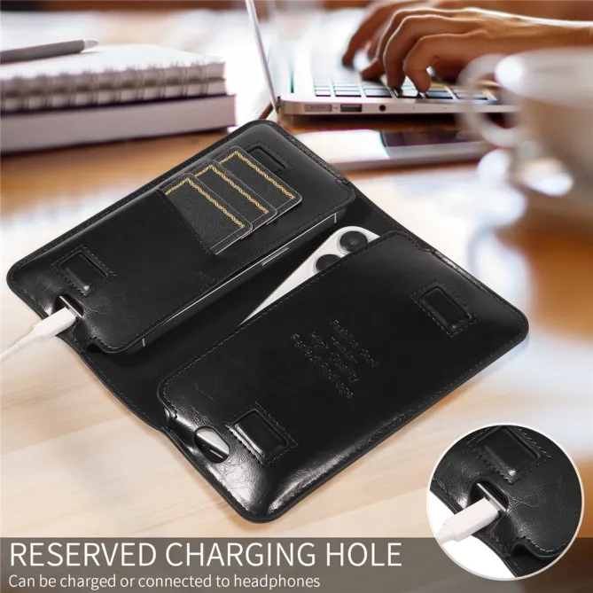 Pochette Portefeuille Double Téléphone 3 Cartes