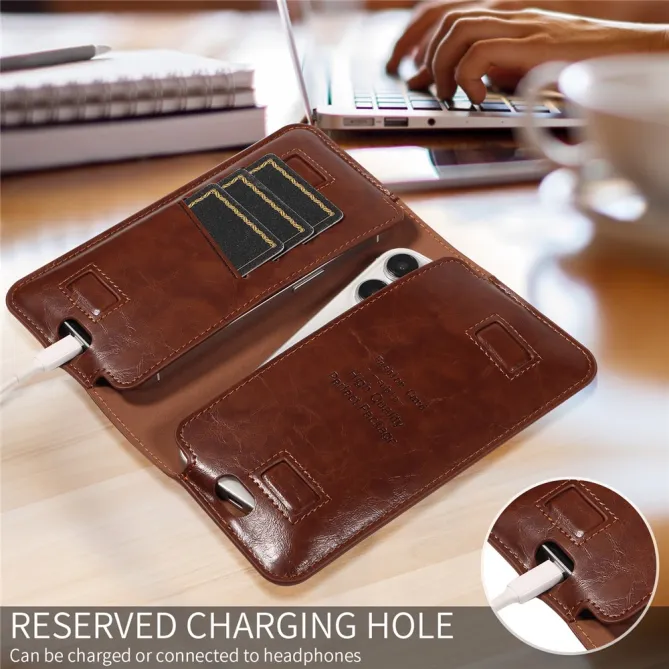 Pochette Portefeuille Double Téléphone 3 Cartes