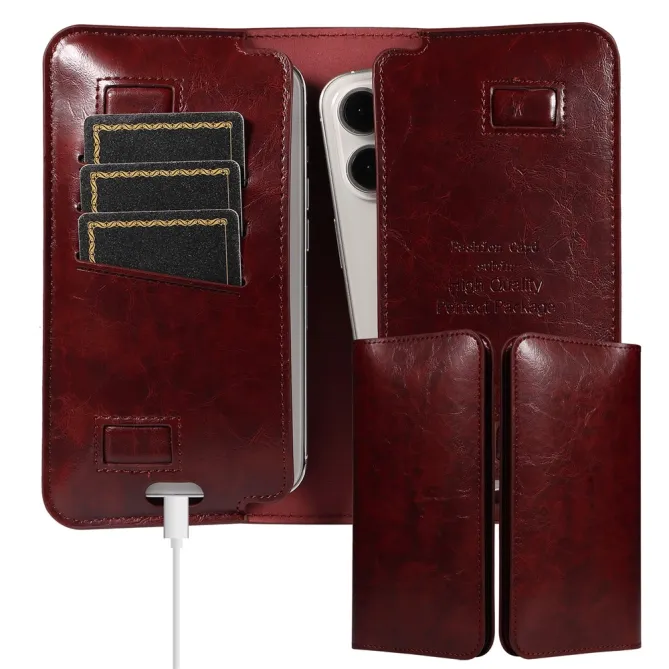 Pochette Portefeuille Double Téléphone 3 Cartes