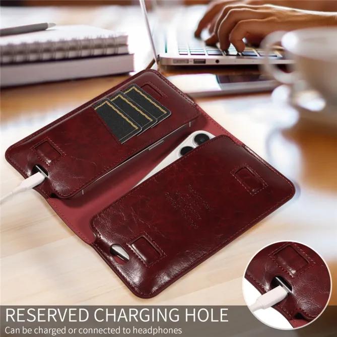 Pochette Portefeuille Double Téléphone 3 Cartes
