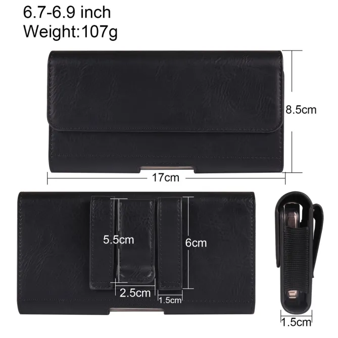 Étui Ceinture Horizontal 6,7 à 6,9 Pouces Triple Passant