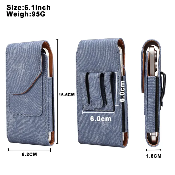 Étui Ceinture 6,1 Pouces Effet Jean Poche Carte
