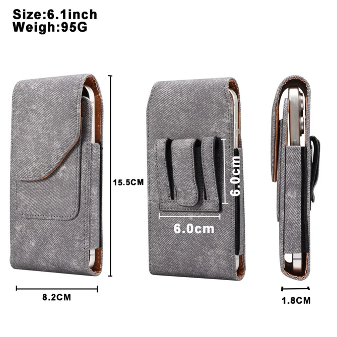 Étui Ceinture 6,1 Pouces Effet Jean Poche Carte