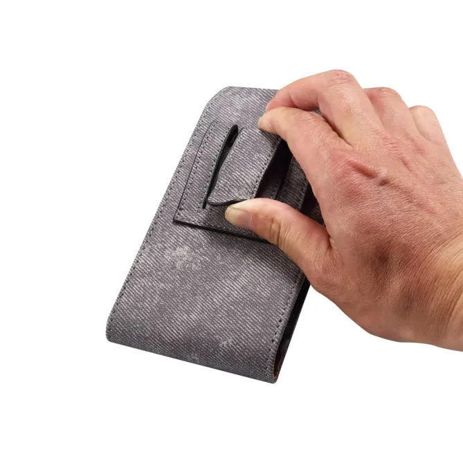 Étui Ceinture Téléphone 7,2 Pouces Effet Jean Porte-Carte