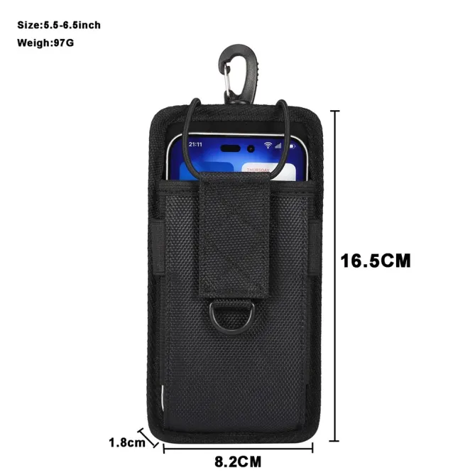 Pochette Téléphone 5,5 à 6,5 Pouces Mousqueton et Bandoulière