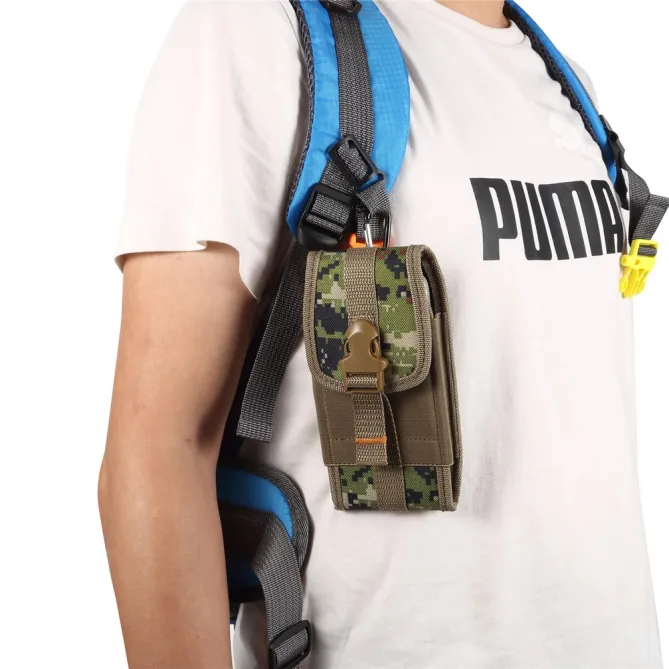 Pochette Ceinture Téléphone Camouflage Clip et Mousqueton