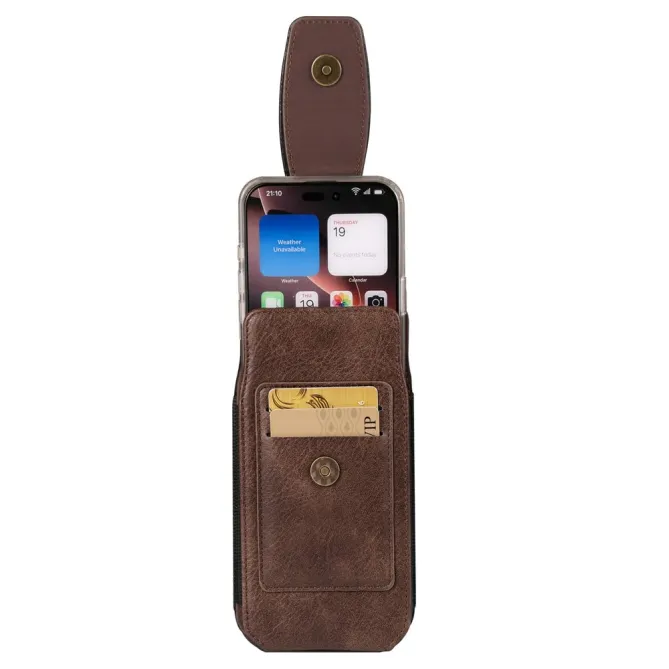 Étui Ceinture Simili Cuir Porte-Cartes 2 Tailles