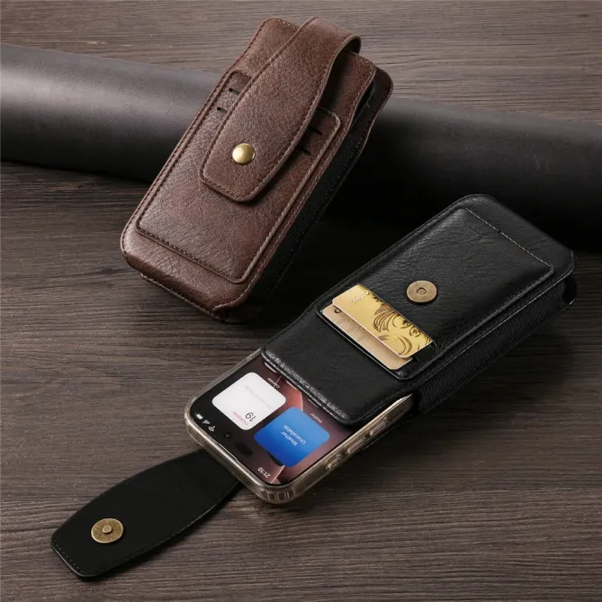 Étui Ceinture Simili Cuir Porte-Cartes 2 Tailles