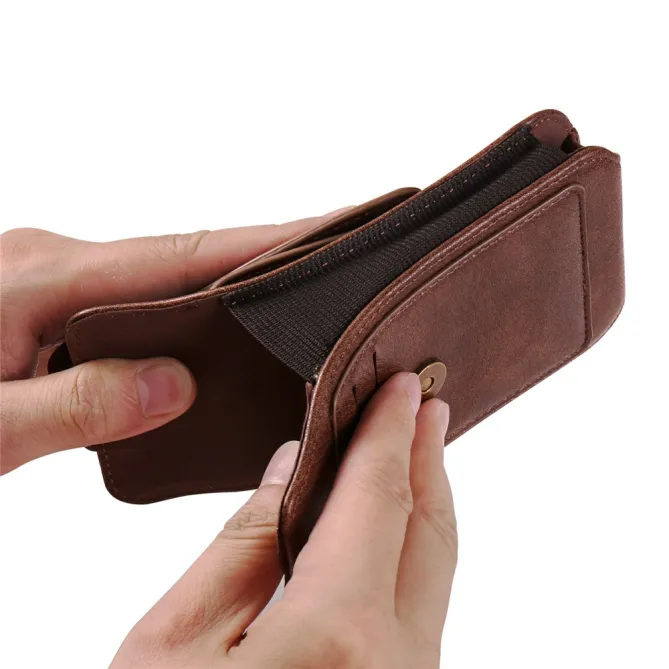 Étui Ceinture Simili Cuir Grands Téléphones Porte-Cartes