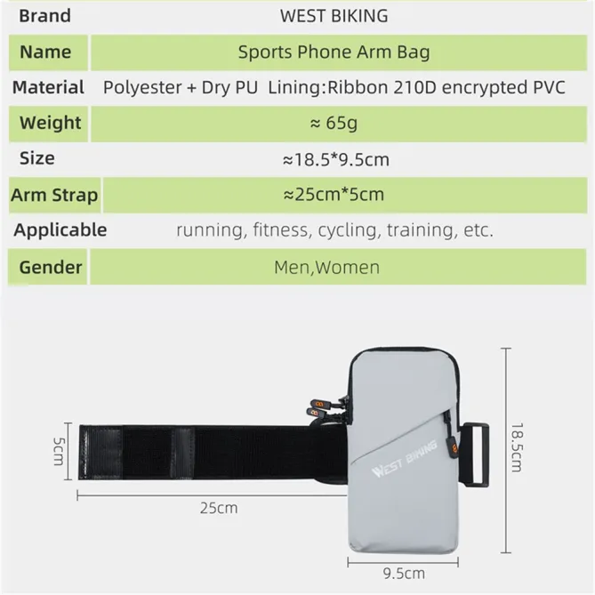 Brassard Running West Biking Déperlant Double Poche