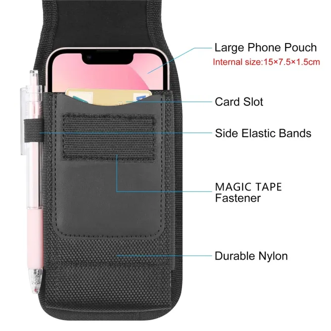 Étui Ceinture 4,7 à 6,1 Pouces Clip Métal Porte-Stylo