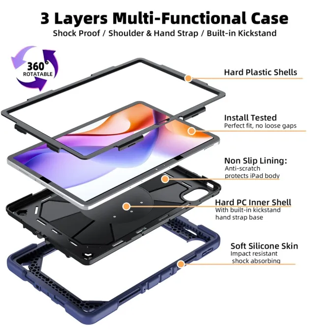 Coque Xiaomi Redmi Pad 2 Pro Antichoc avec Anse et Béquille