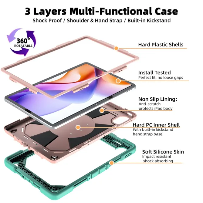 Coque Xiaomi Redmi Pad 2 Pro Antichoc avec Anse et Béquille