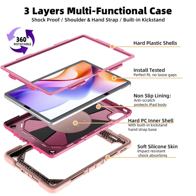 Coque Xiaomi Redmi Pad 2 Pro Antichoc avec Anse et Béquille