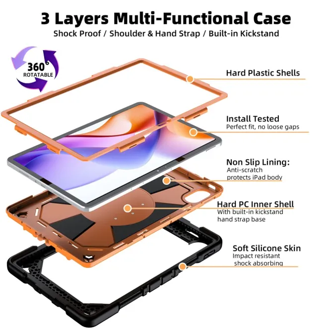 Coque Xiaomi Redmi Pad 2 Pro Antichoc avec Anse et Béquille
