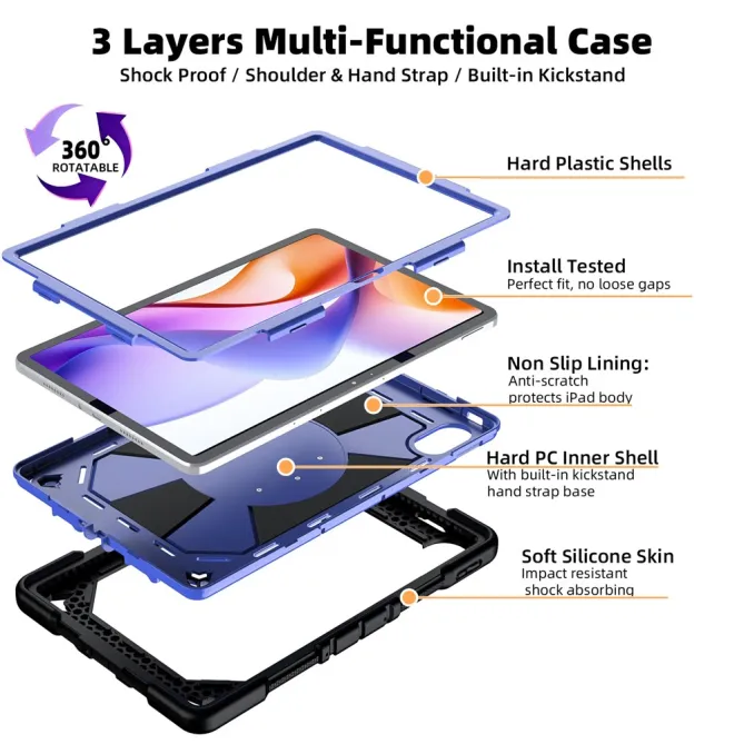 Coque Xiaomi Redmi Pad 2 Pro Antichoc avec Anse et Béquille