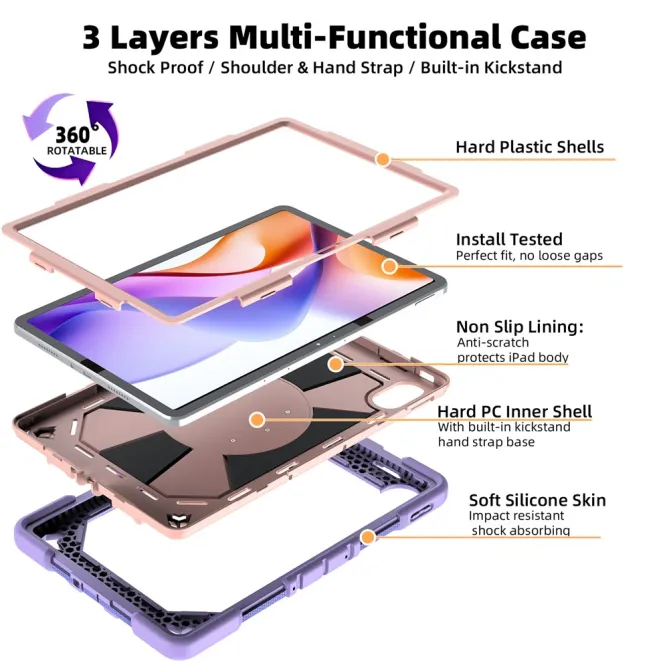 Coque Xiaomi Redmi Pad 2 Pro Antichoc avec Anse et Béquille