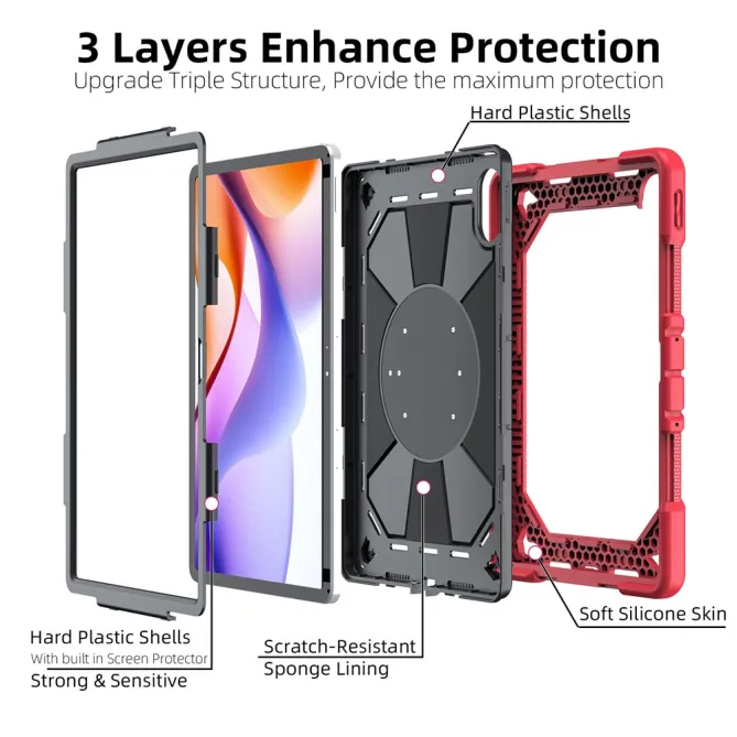 Coque Xiaomi Redmi Pad 2 Pro Antichoc Poignée Rotative
