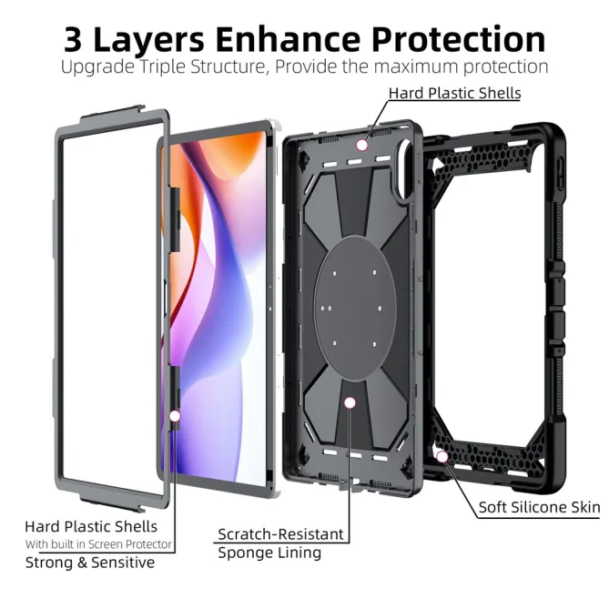 Coque Xiaomi Redmi Pad 2 Pro Antichoc Poignée Rotative
