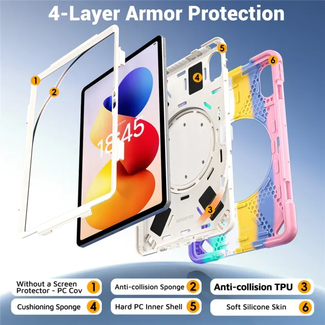 Coque Xiaomi Redmi Pad 2 Pro Patrol Poignée Rotative Multicolore